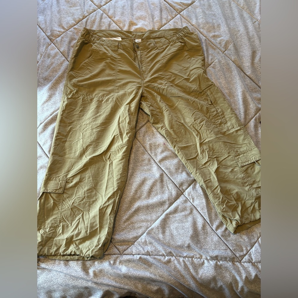 World Wide Sportsman‎ Womens 16 Khaki Nylon Cargo Hiking Pants Fishing Cropped